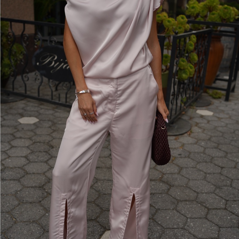 Elegant Satin Pink Jumpsuit